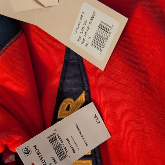 MOTHER Square Color Block Applique  Cotton Hoodie in Mother Pennant sz MED - Picture 6 of 12